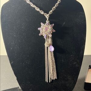 Elegant Purple and Silver Pendant Necklace